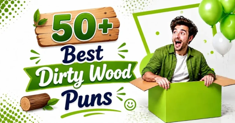 50+ Best Dirty Wood Puns thumbnail with wood-themed graphics
