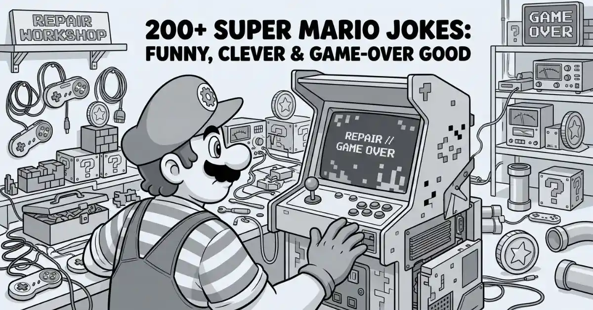 Power Up Your Day: 200+ Super Mario Jokes for Gamers Level up your humor with the ultimate list of gaming jokes, plumbing puns, and retro video game laughs!